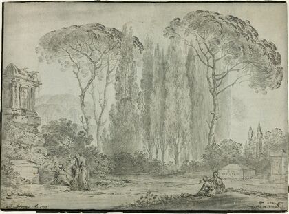 Mourners in a Graveyard