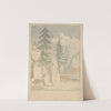 Mourning scene with mother and two children by monument near pine trees by John Rubens Smith