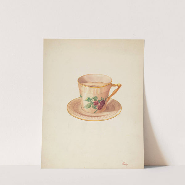 Moustache Cup and Saucer (c. 1940) by Hal Blakeley
