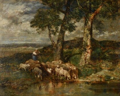 Moutons Ã  l’abreuvoir