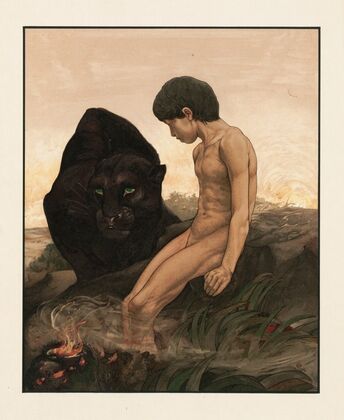 Mowgli and Bagheera (1903) — size preview