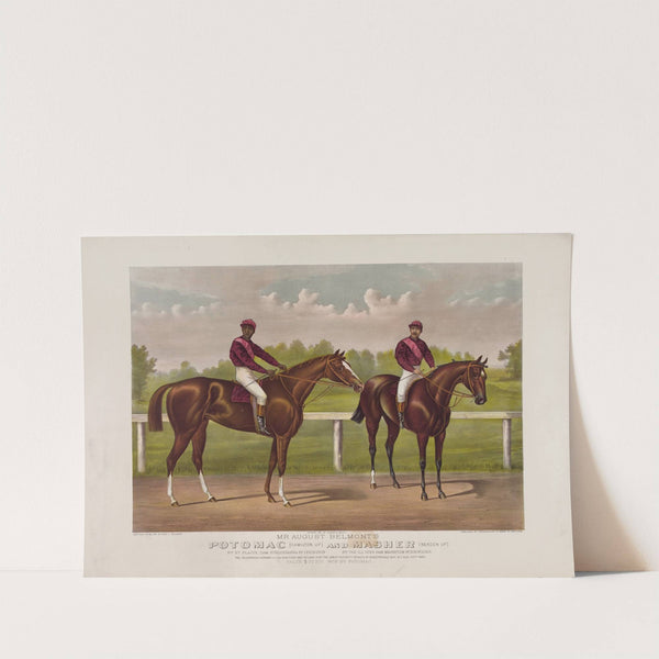 Mr. August Belmont’s Potomac [Hamilton up] and Masher [Bergen up] (1891) by Currier & Ives.