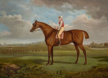 Mr Charles Taylor’s chestnut colt ‘Regulus’, by ‘Young Morwick’ out of ‘Princess’, with a jockey up at Chester