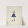 Mr. Dooley, Jr.: Jamie. White spotted blouse, blue pinafore and blue hair ribbon (1934-1943) by Rhoda Rammelkamp
