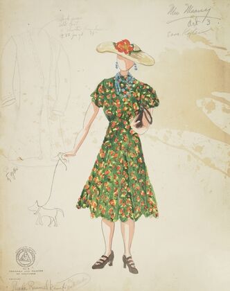 Mr. Dooley, Jr.: Miss Mooney. Green dress with orange and yellow spots (1934-1943) — size preview