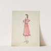 Mr. Dooley, Jr.: Mrs. Anders. Pink dress with red and blue lines (1934-1943) by Rhoda Rammelkamp