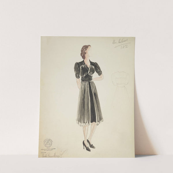 Mr. Dooley, Jr.: Mrs. Andrews. Black knee length dress (1934-1943) by Rhoda Rammelkamp