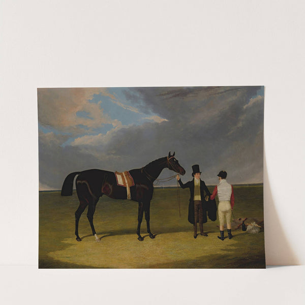 Mr. Wagstaff&#039;s The Saddler with Jockey and Trainer at Doncaster by John Frederick Herring Snr.