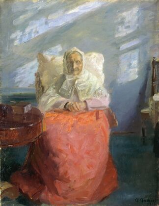 Mrs Ane Brøndum in the blue room