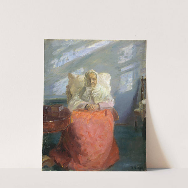 Mrs Ane Brøndum in the blue room (1913) by Anna Ancher