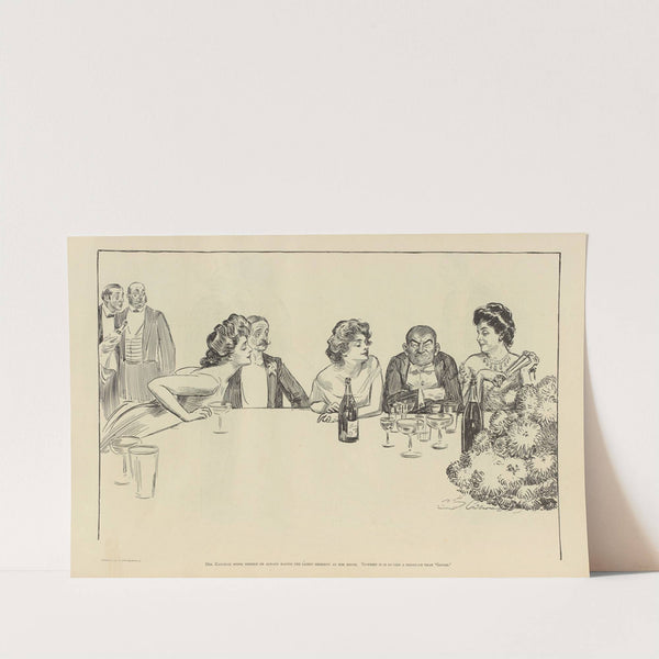 Mrs. Katcham prides herself on always having the latest celebrity at her house (1900-1905) by Charles Dana Gibson