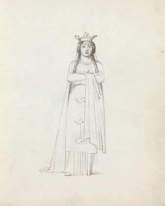 Mrs. Siddons standing, frontal view with arms folded