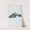 Mule or bedroom slipper in green velvet, with coat of arms embroidered in silk and metallic threads by T. Watson Greig