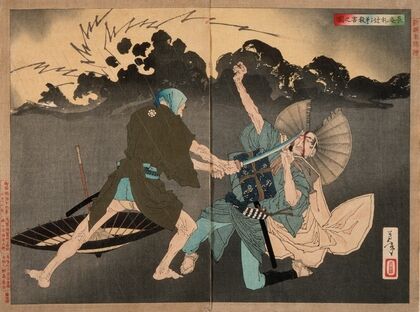 Murai Chōan Killing His Younger Brother at the Crossroads — size preview