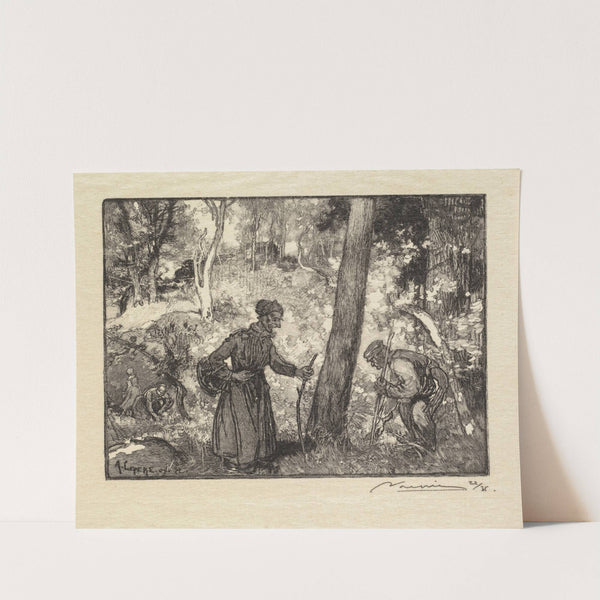 Mushroom Hunters at the Rocher Bernard (1890) by Auguste Louis Lepère