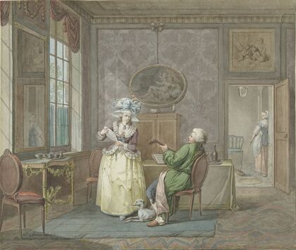 Musicerend paar in een interieur