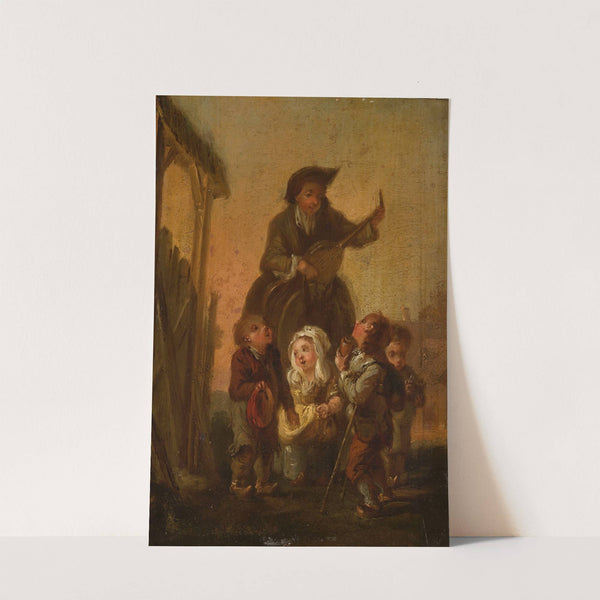 Musician among children by Martin Drölling