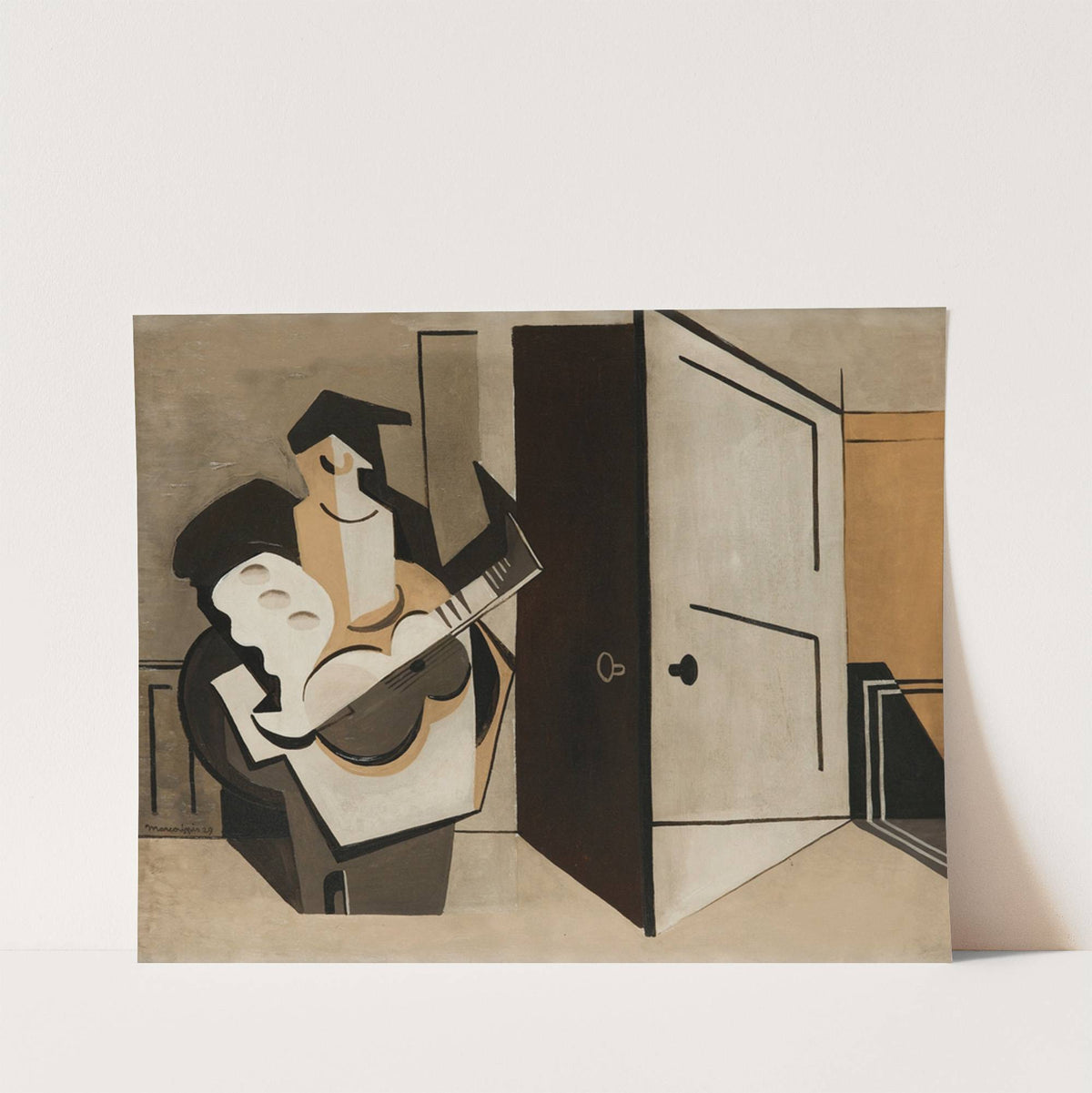 Musicien Dans Un Intérieur (1929) by Louis Marcoussis
