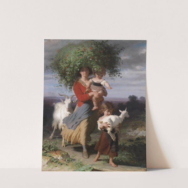 Mutter mit Kindern am Heimweg by Alfred van Muyden