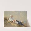 Mutter und Tochter am Strand by Hermann Seeger