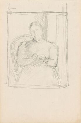 My mother knitting