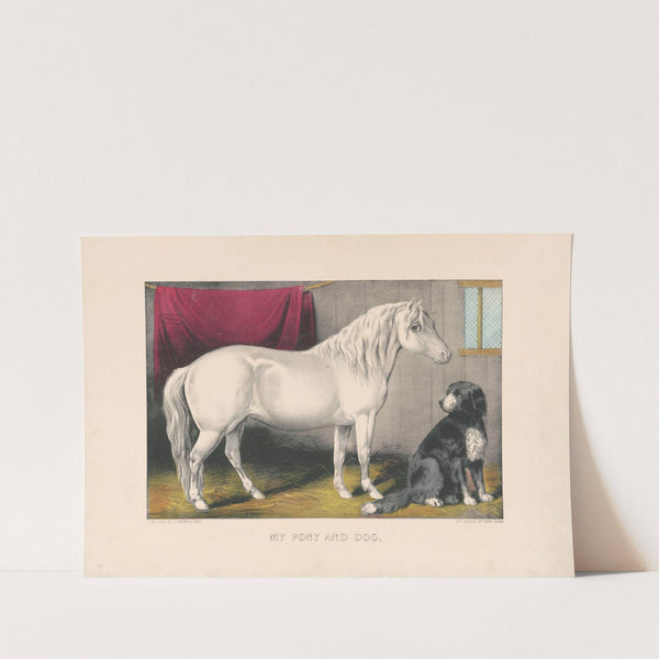 My pony and dog by Currier & Ives.
