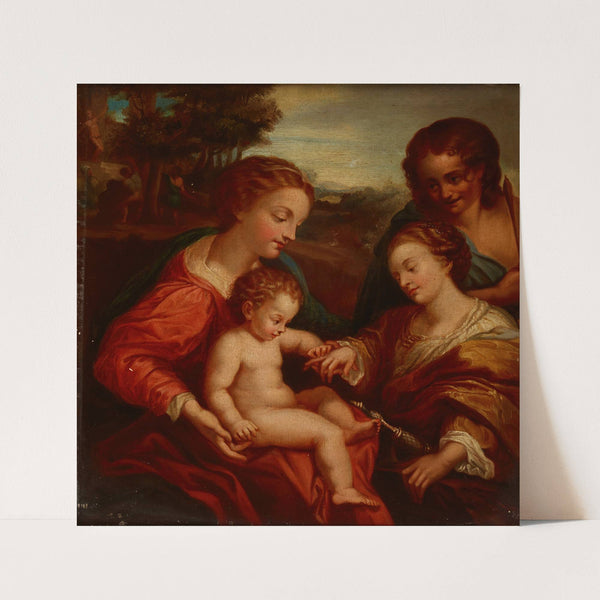 Mystic Marriage of Saint Catherine with Saint Sebastian (1865) by Jan Gałuszkiewicz