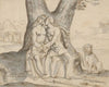 Mythologisches Liebespaar unter einem Baum