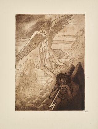 N° 45 – Et l’ange Liberté, telle qu’un jet de fronde, Partit, et vit grandier la sphère obscure et ronde (1935)