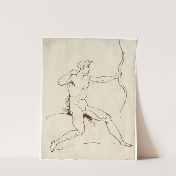 Naakte boogschutter en profil by David Humbert de Superville