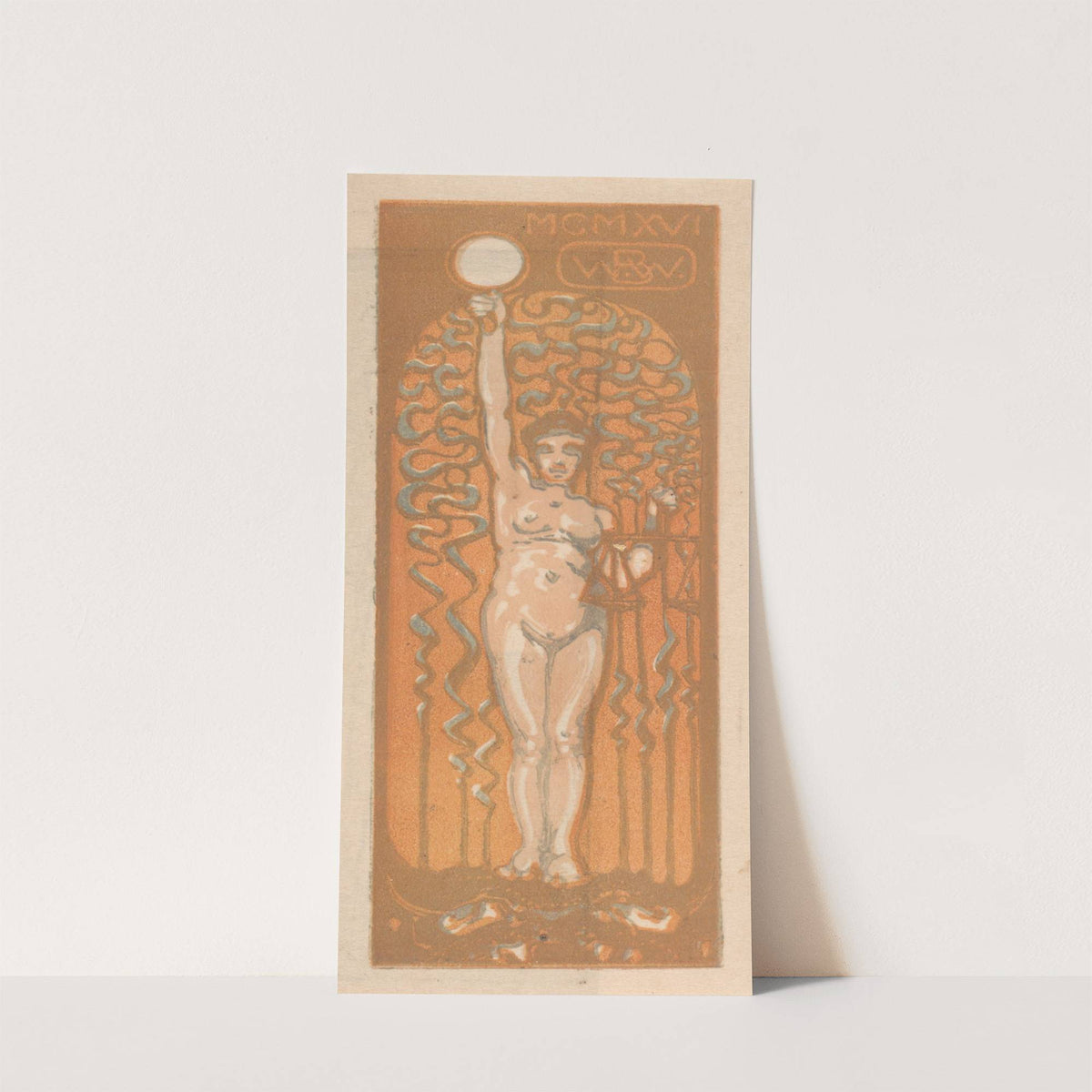 Naakte vrouw met spiegel en weegschaal (1915) by Bernard Willem Wierink