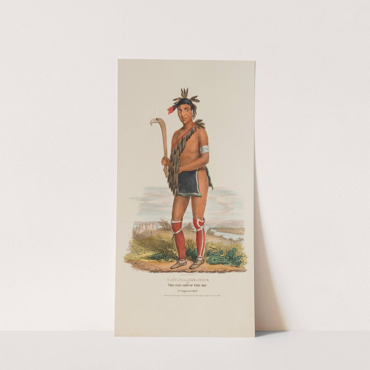 NABU-NAA-KEE-SHICK or The One Side of the Sky, A Chippewa Chief (1835) by James Otto Lewis