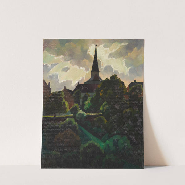 Nach dem Gewitter (Die Kirche in Manderscheid) (1932) by Adolf Erbslöh