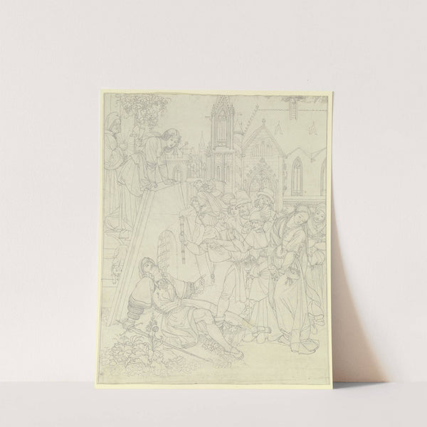 Nachtstück. Straße vor Gretchens Türe by Peter von Cornelius