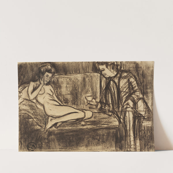 Nacktes Modell auf dem Sofa (1905) by Ernst Ludwig Kirchner