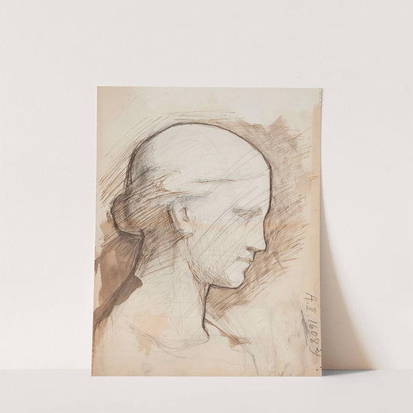Naisen pää, luonnos by Magnus Enckell