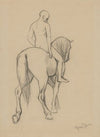 Naked man on horseback, depicted from the back (1890)