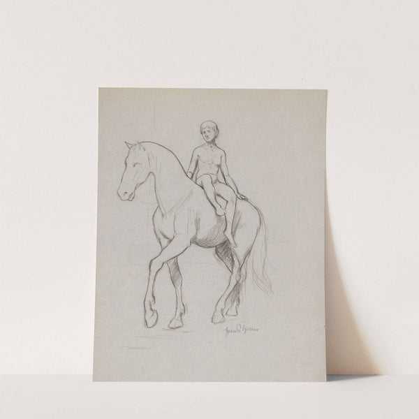 Naked young man on horseback (1890) by Hans Thoma