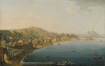 Naples, A View OfÂ TheÂ Riviera Di Chiaia From The Convento Di Sant’ Antonio, With Vesuvius Smoking In The Distance — size preview