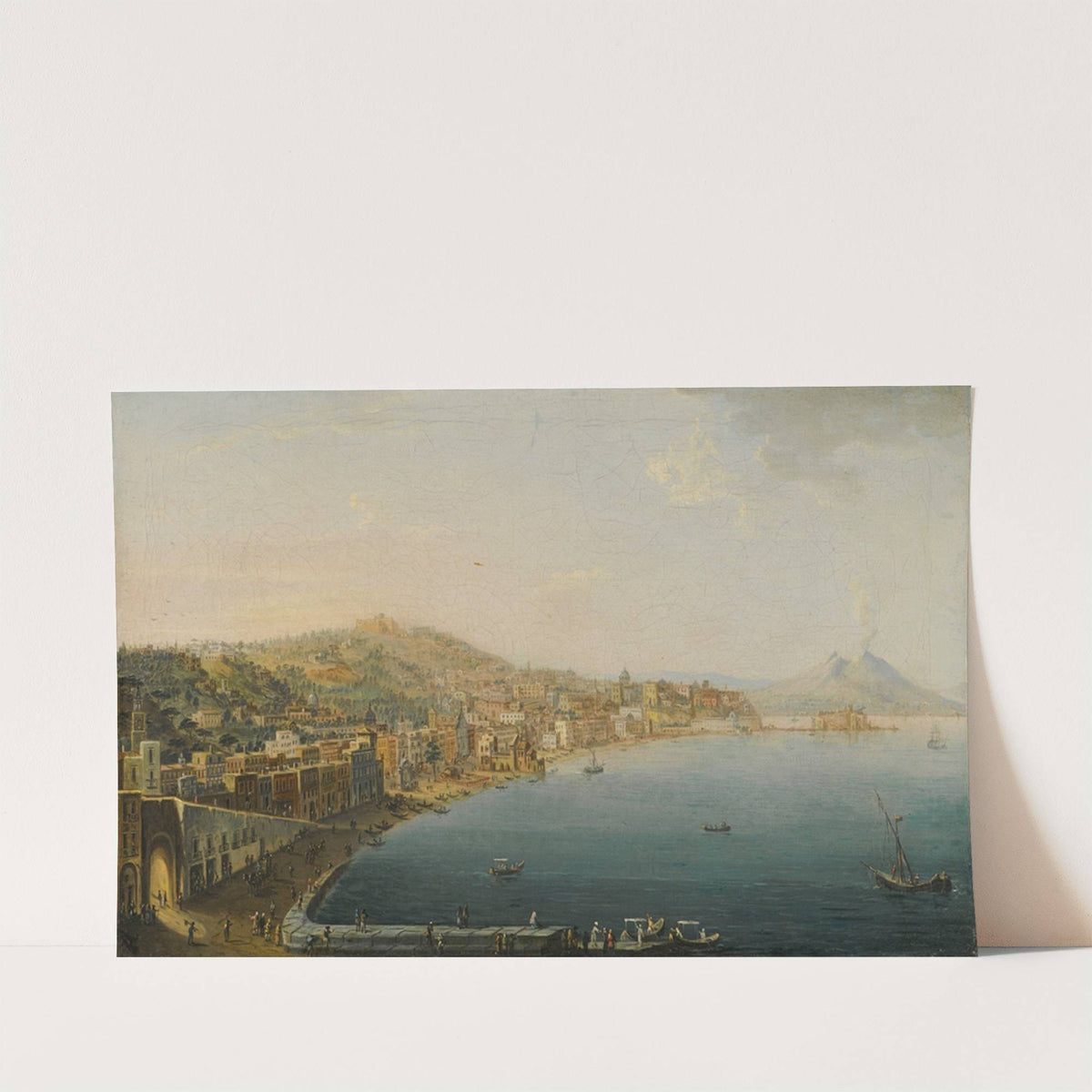 Naples, A View Of The Riviera Di Chiaia From The Convento Di Sant' Antonio, With Vesuvius Smoking In The Distance by Pietro Antoniani