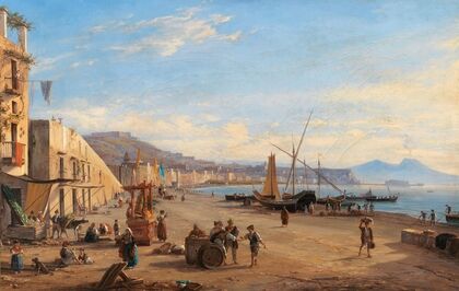 Naples, a View of the Riviera di Chiaia seen from Mergellina (1827)