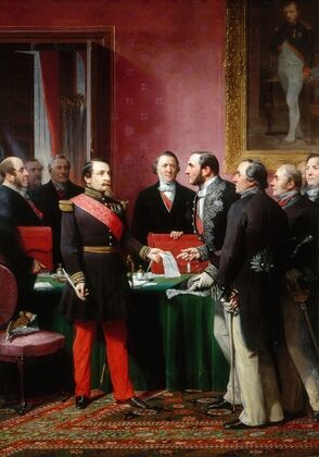 NapolÃ©on III remettant au baron Haussmann le dÃ©cret d’annexion des communes limitrophes (16 fÃ©vrier 1859).