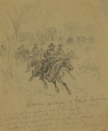 Narrow escape of Genl. Meade 1864