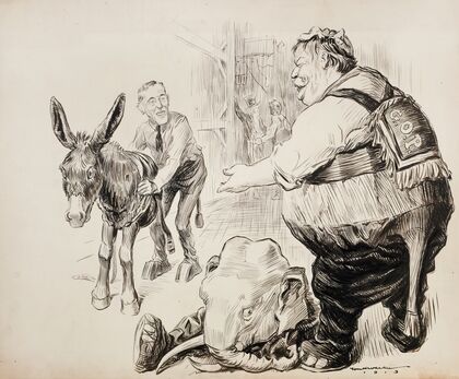 National Vandeville. The retiring elephant; I hope you’ll get more applause than I did (1913)