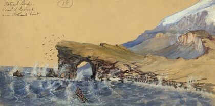 Natural bridge coast of Iceland near Portland Point