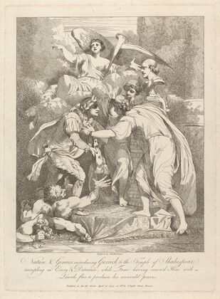 Nature and Genius introducing Garrick to the Temple of Shakespeare