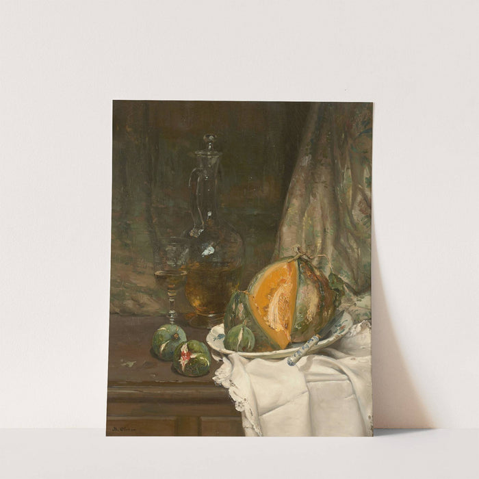 Nature morte au melon, aux figues et à la carafe by Jean-Baptiste Olive