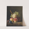 Nature morte aux pêches, raisins et quetsches sur un entablement by Jan Frans van Dael