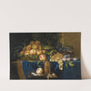 Nature morte aux pêches, raisins, prunes et saupoudreuse en vermeil by Paul Liégeois