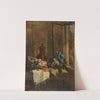Nature morte et perroquet près d&#039;une fenêtre ouverte by Philippe Rousseau